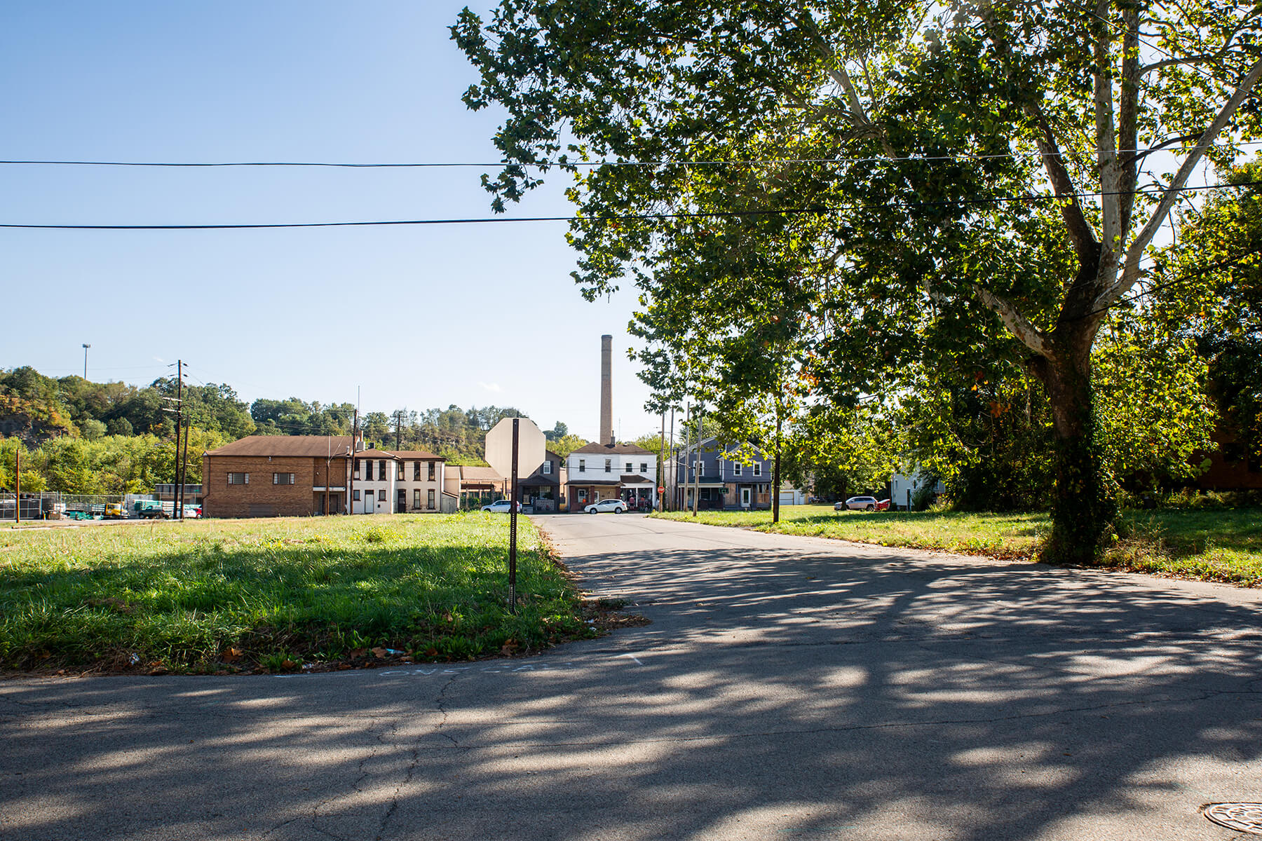 The present-day view of Elizabeth “Betty” Asche Douglas’ childhood street — First Avenue at 11th Street — in Beaver Falls, Pa.