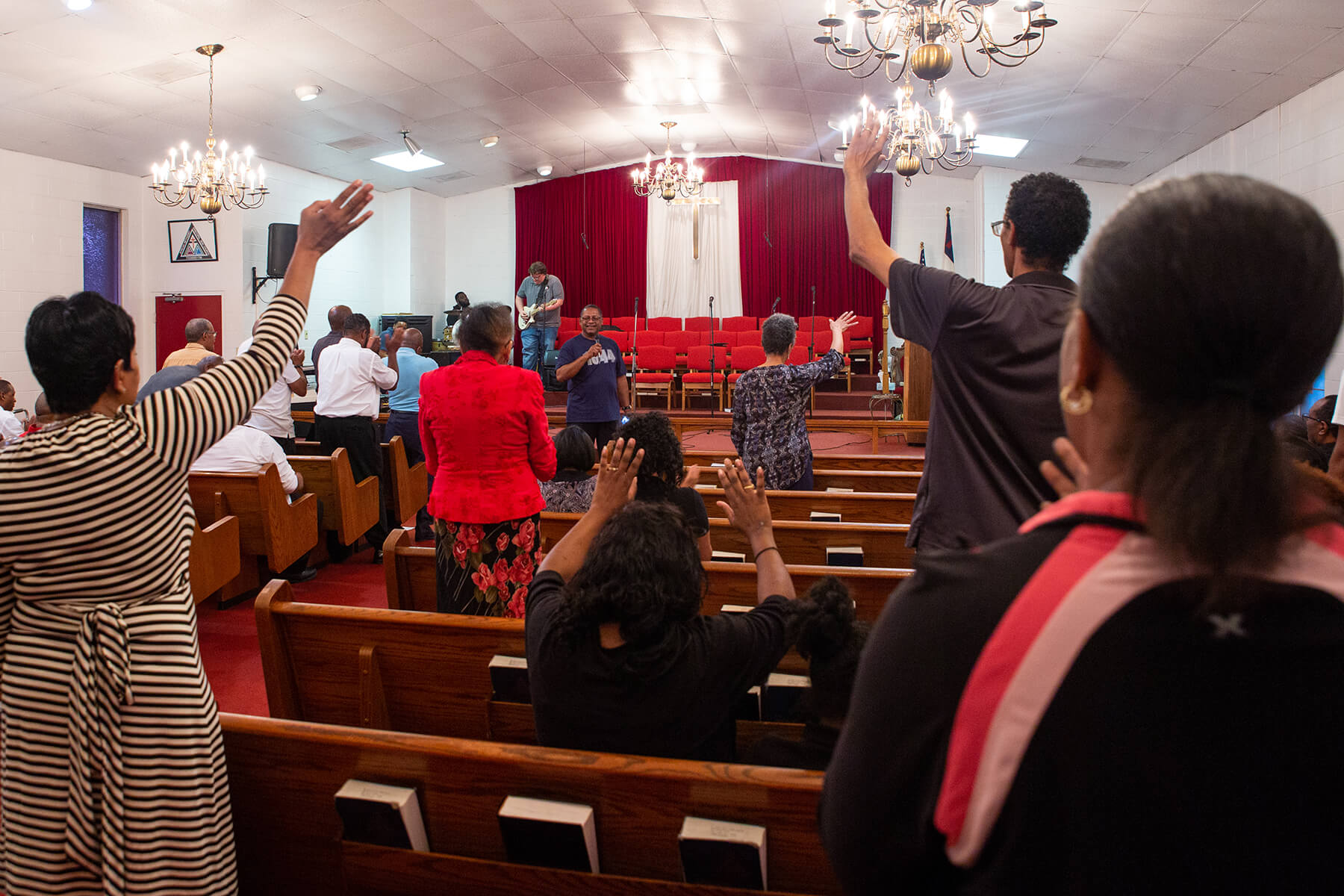 Rev. William Hogans is pictured addressing the congregation at St. Luke during the kickoff gospel event for the church’s 175th anniversary weekend celebration in September 2019.