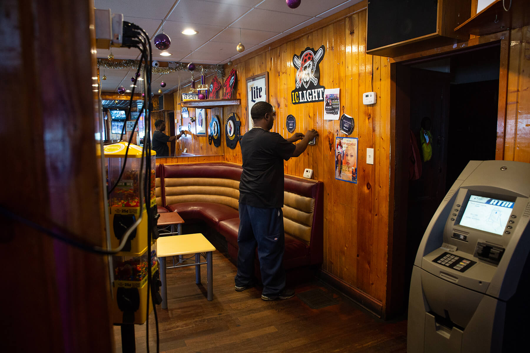 Jamie Younger working inside Young Brothers Bar.